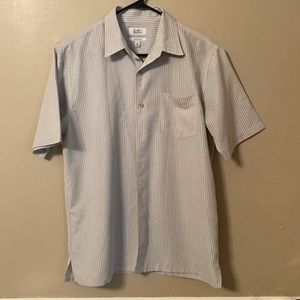 Croft & Barrow Men’s Medium Easy Care Grey Checkered Button Down Casual Shirt